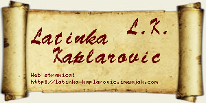 Latinka Kaplarović vizit kartica
